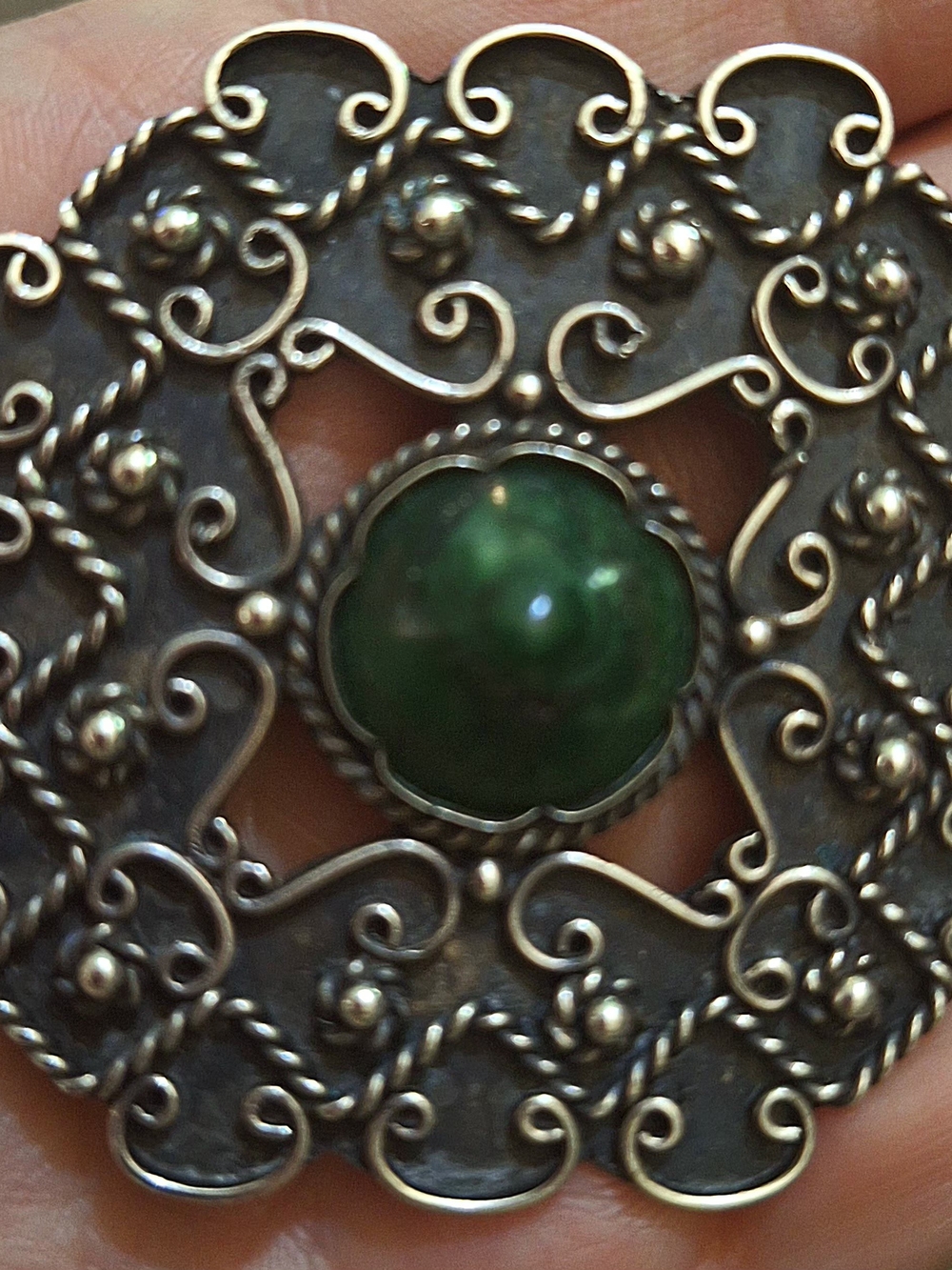 PRE-1948 Stunning Mexican Sterling Silver Filigree Brooch ✨